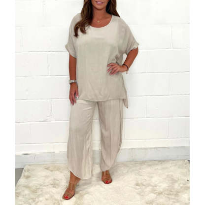 2 Piece Floaty Sleeved Trouser Set-Cozy Knit Sets