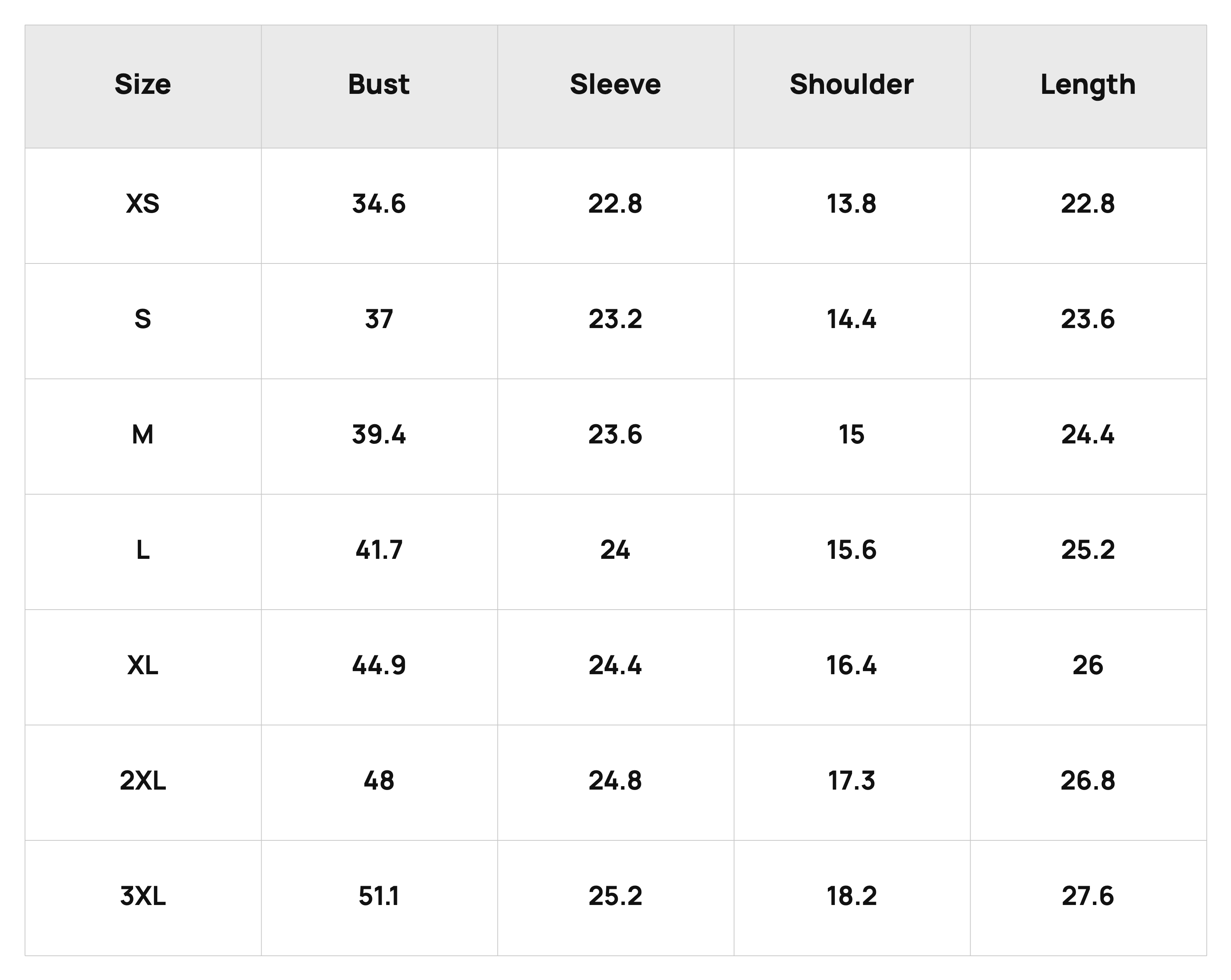 Size Chart