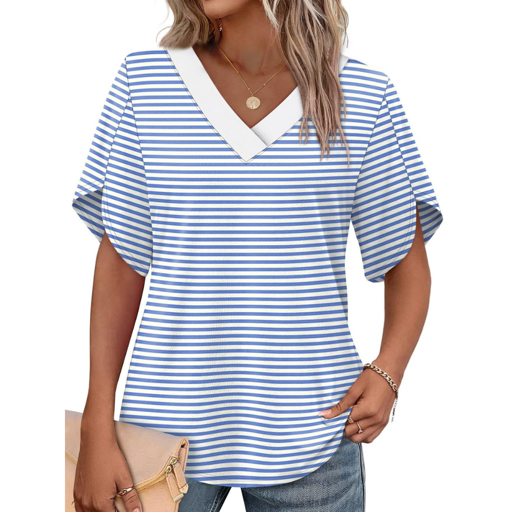 Summer Short Petal Sleeve T Shirts For Women