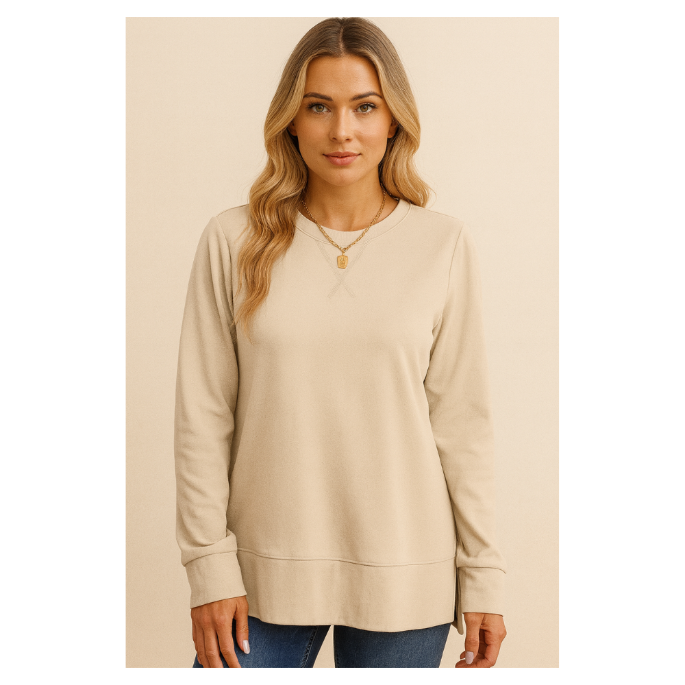 Long Sleeve Side Split Sweatshirt