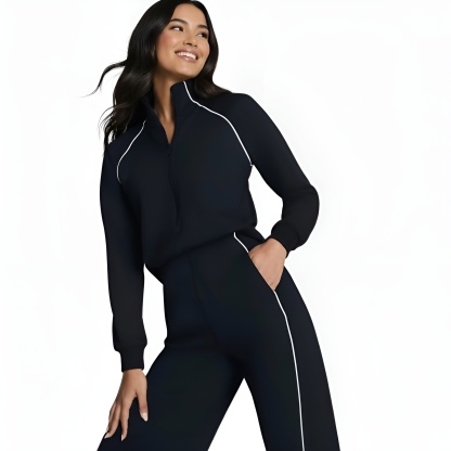 Pique Half Zip Jumpsuit