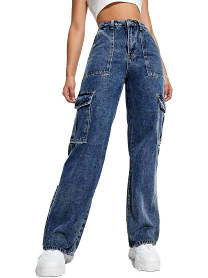 Flap Pocket Denim Jeans-Cozy Knit Sets