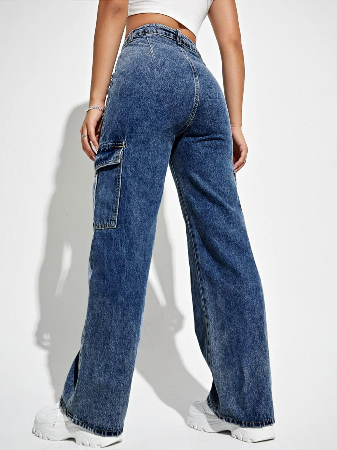 Flap Pocket Denim Jeans-Cozy Knit Sets