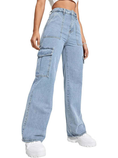 Flap Pocket Denim Jeans-Cozy Knit Sets