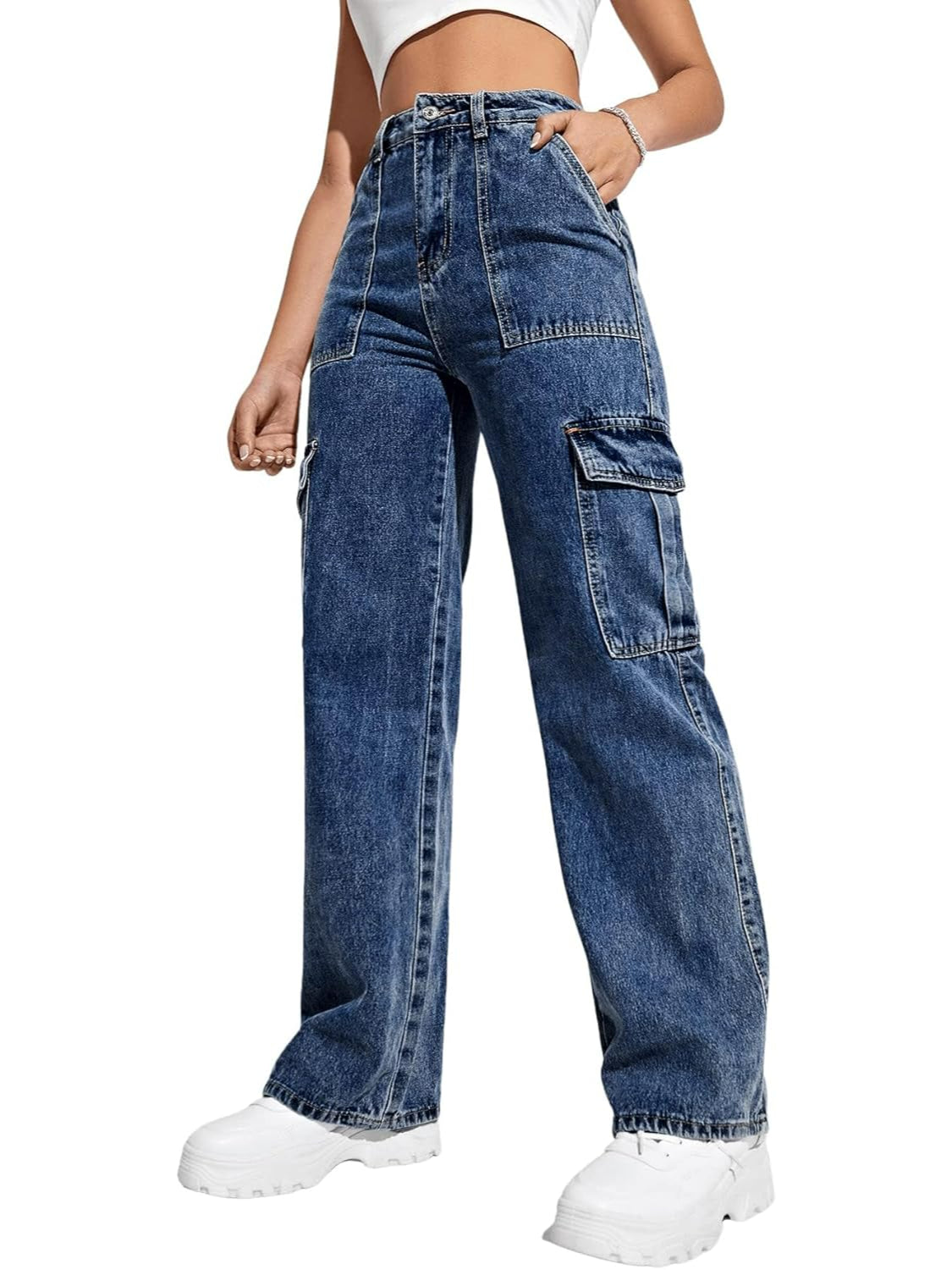 Flap Pocket Denim Jeans-Cozy Knit Sets