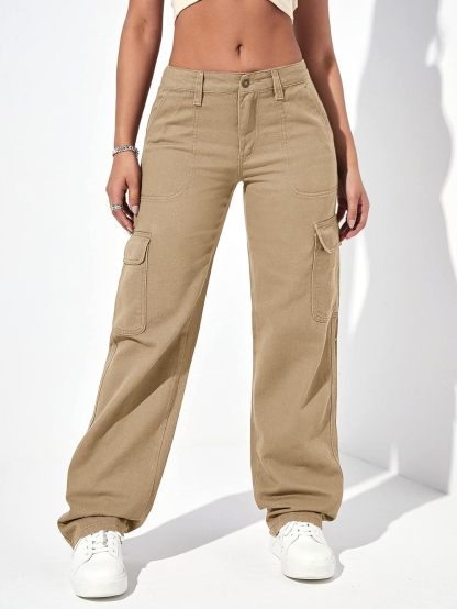 Casual Flap Pocket Denim Pant-Cozy Knit Sets