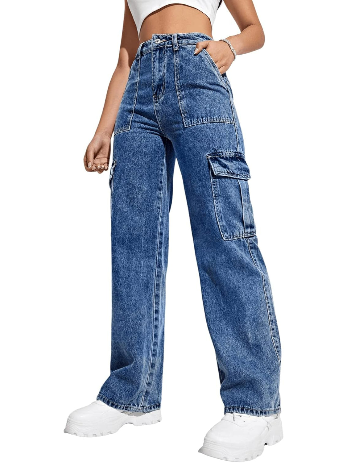 Flap Pocket Denim Jeans-Cozy Knit Sets