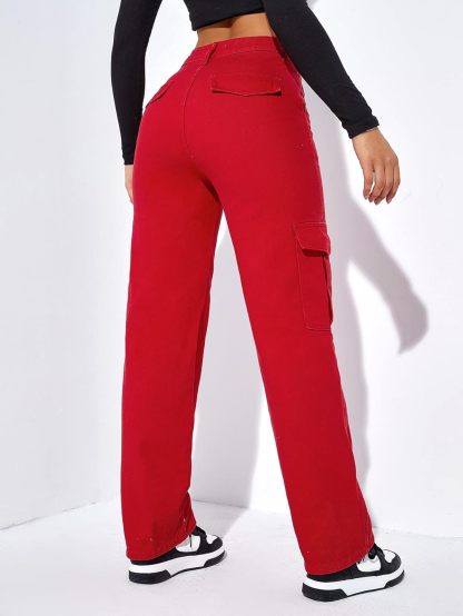 Casual Flap Pocket Denim Pant-Cozy Knit Sets