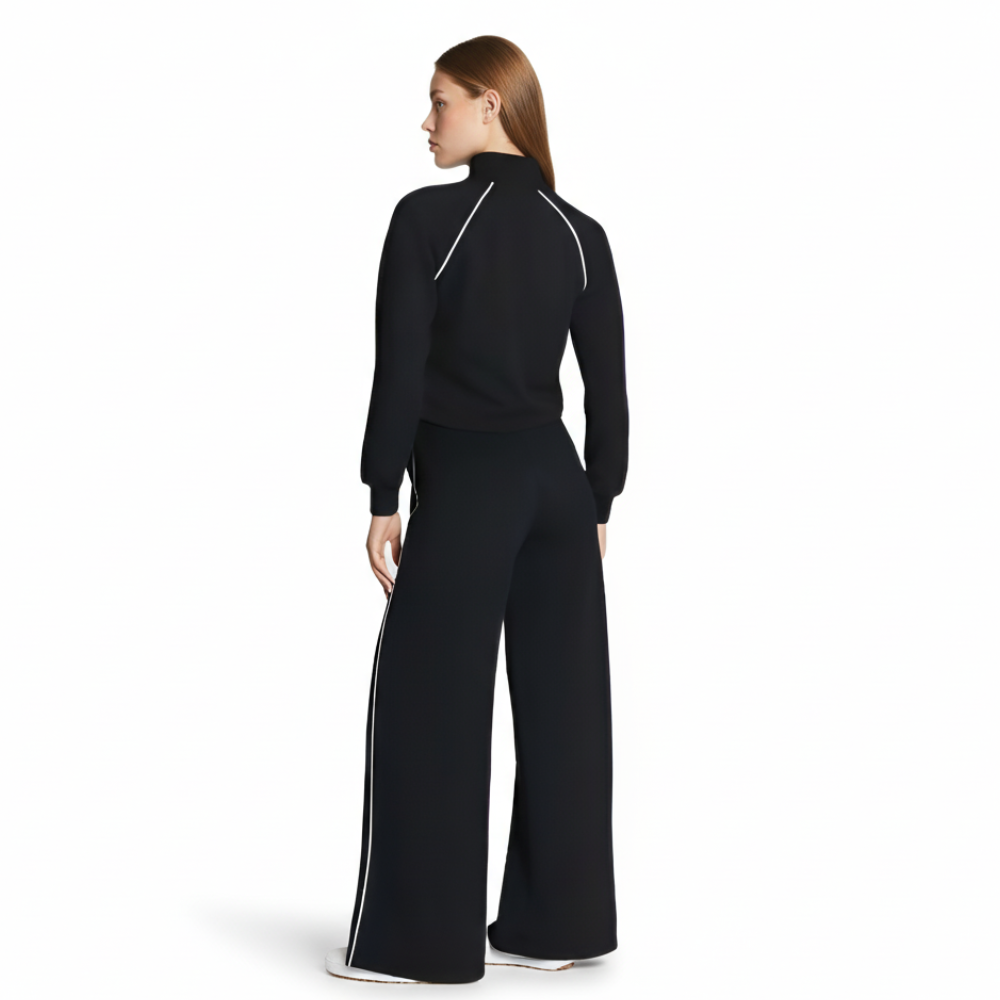 Sporty Pique Half Zip Front Jumpsuit