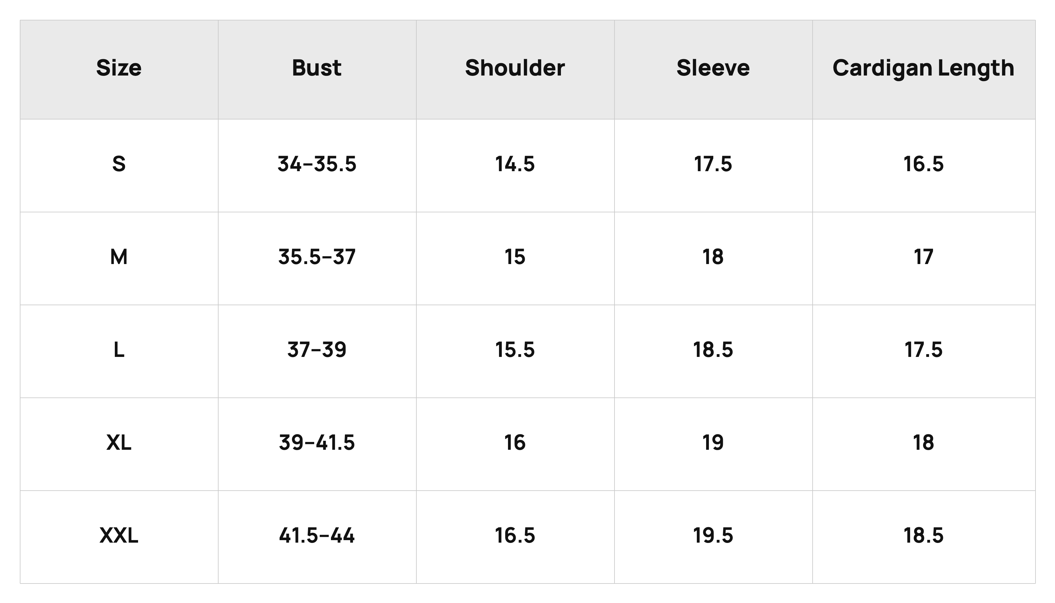 Size Chart