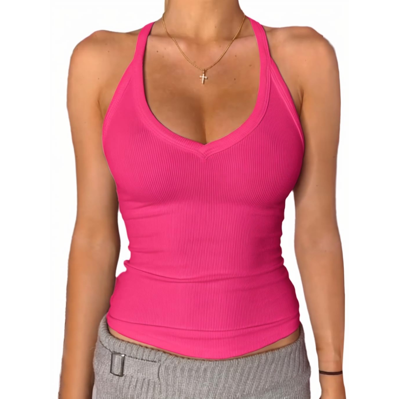 Fitted Basic Cami Tank Top For Women