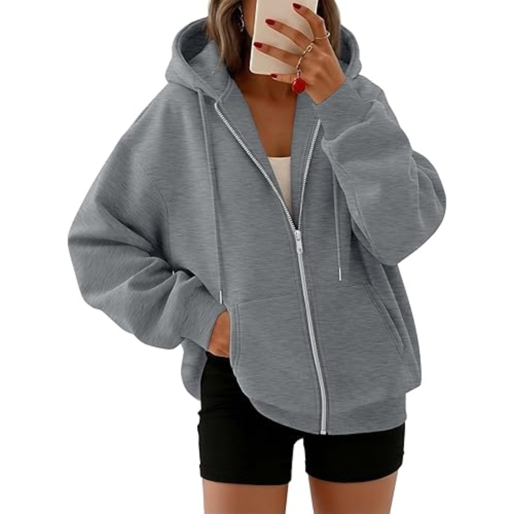 Womens Zip Up Hoodies 2026 Oversized SweatshirtOversized Zip Up Hoodies For Casual Everyday Wear For Women - Image 7