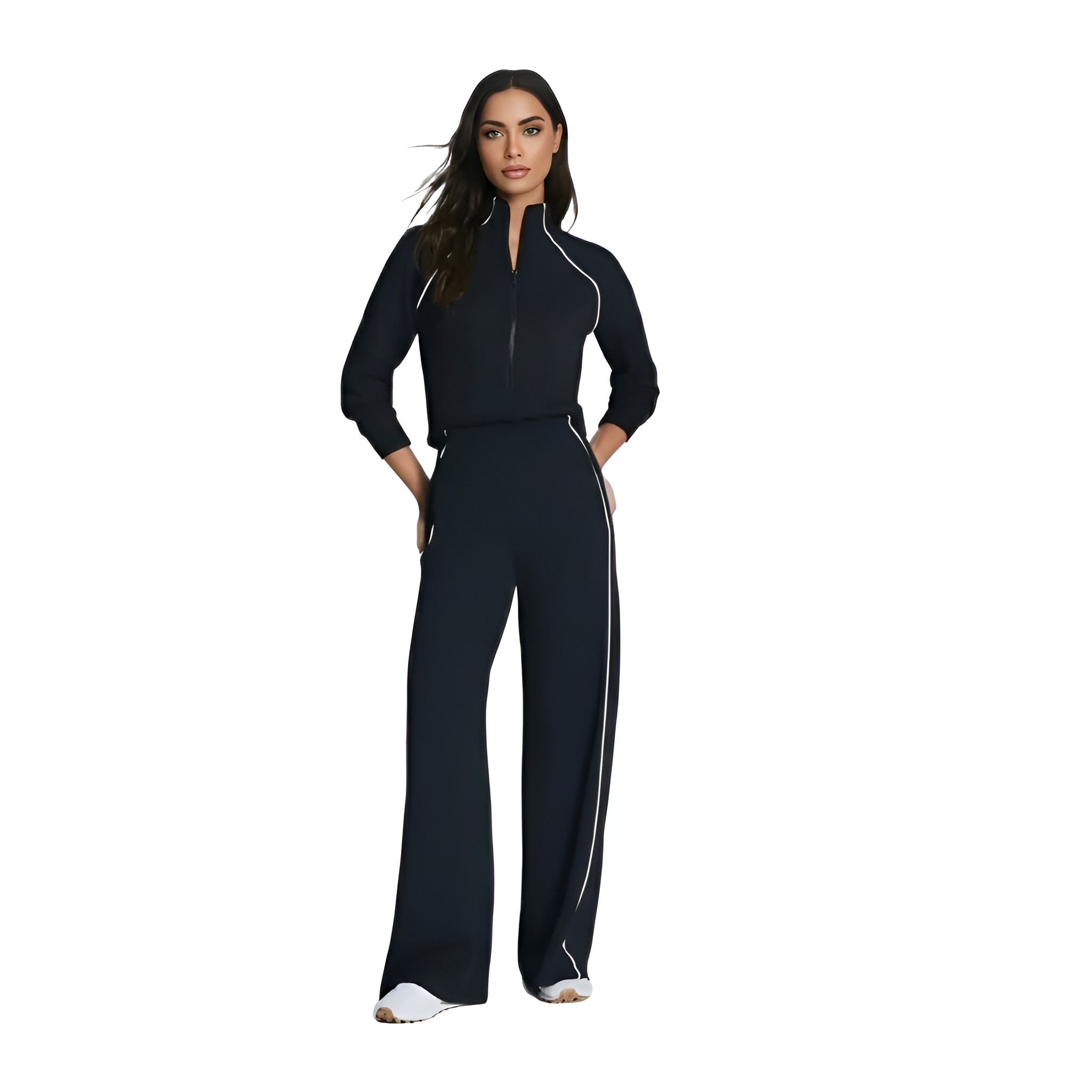 Pique Half Zip Jumpsuit