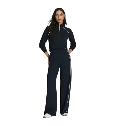 Pique Half Zip Jumpsuit