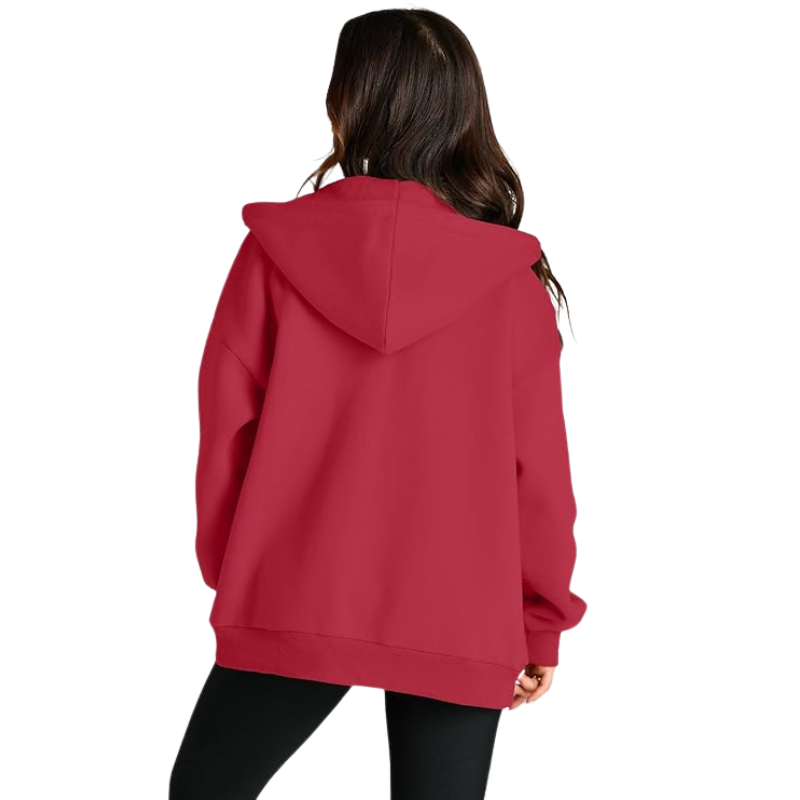 Womens Drawstring Zip Up Cute Hoodies Fall Jacket Oversized
