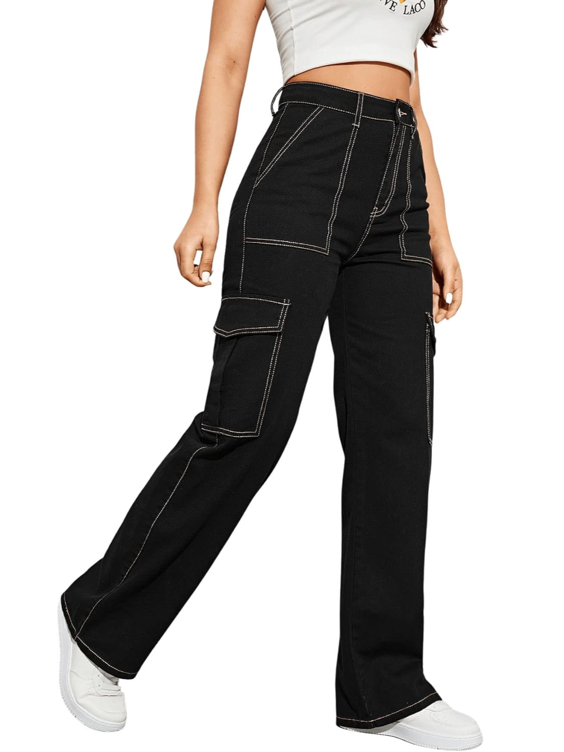 Casual Flap Pocket Denim Pant-Cozy Knit Sets