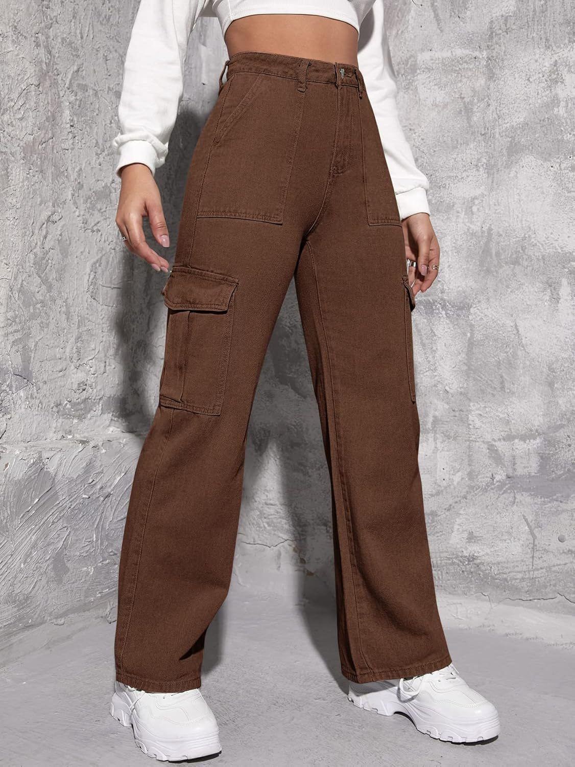 Casual Flap Pocket Denim Pant-Cozy Knit Sets