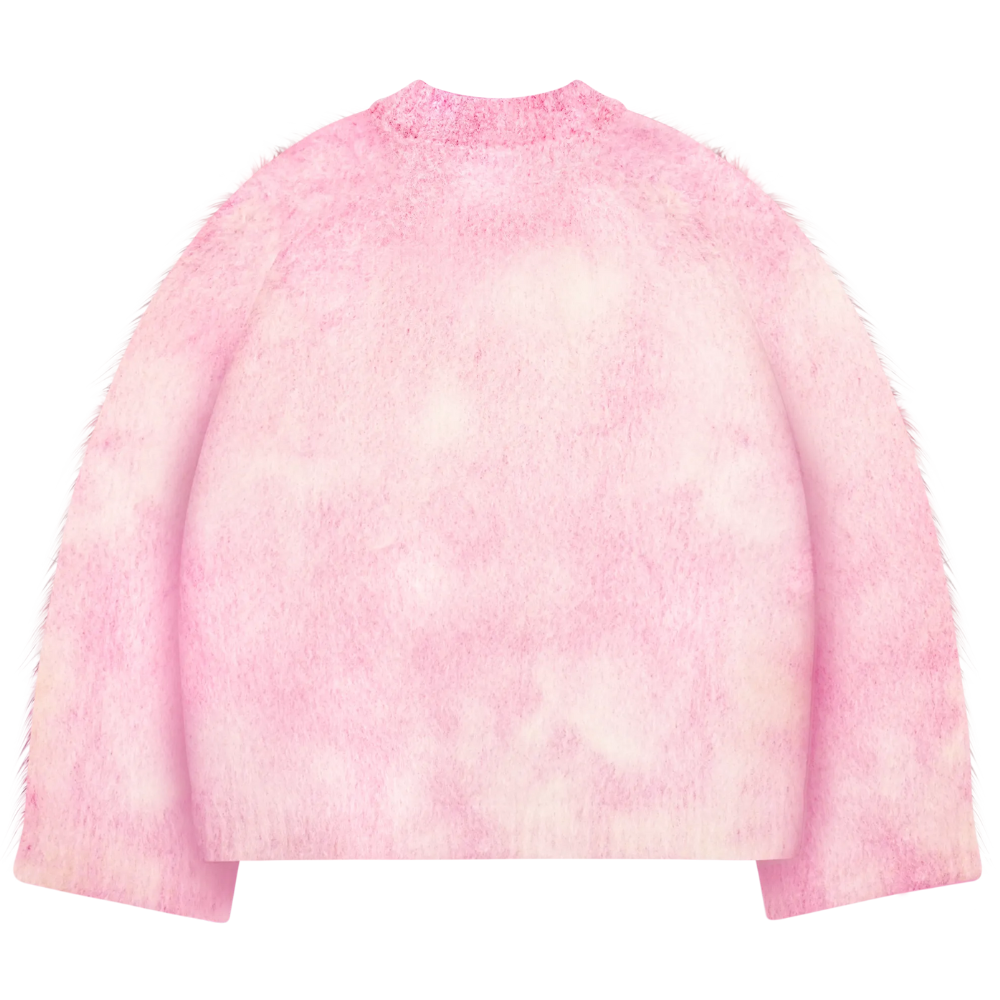 Soft Mohair Knit Sweater With Reversible Textures