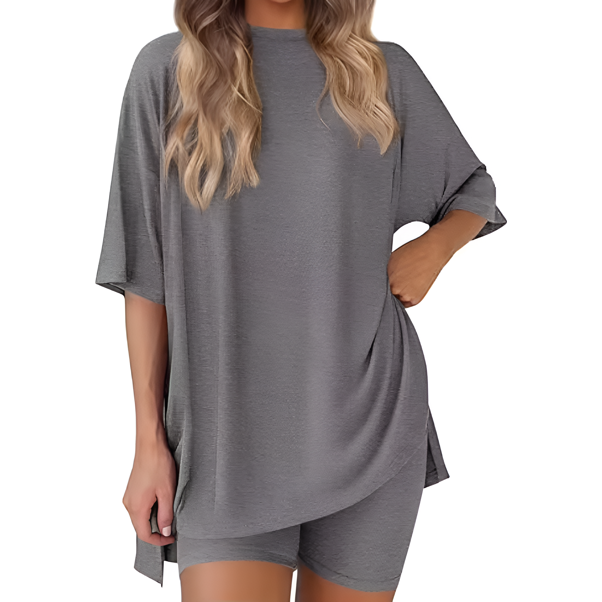 Two Piece Oversized Casual Lounge Set With Side Pockets For Women