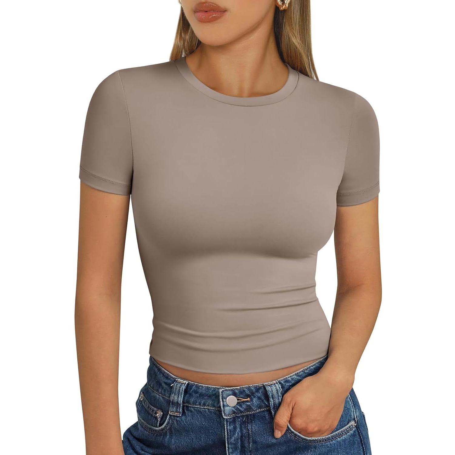 Casual Buttery Soft Short Sleeve T Shirt For Women