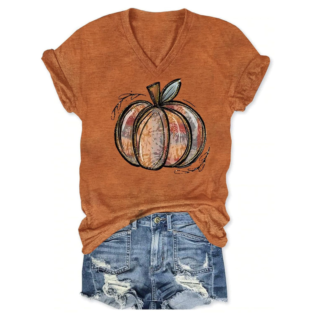 Casual Printed Short Sleeve T Shirt For Women