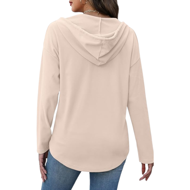 Womens Tops V Neck Button Sweatshirt For Women Pullover Long Sleeve