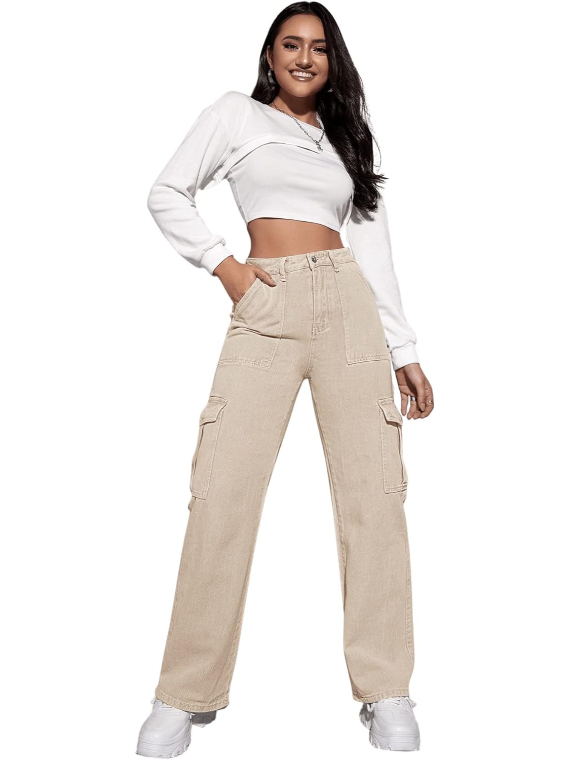 Casual Flap Pocket Denim Pant-Cozy Knit Sets