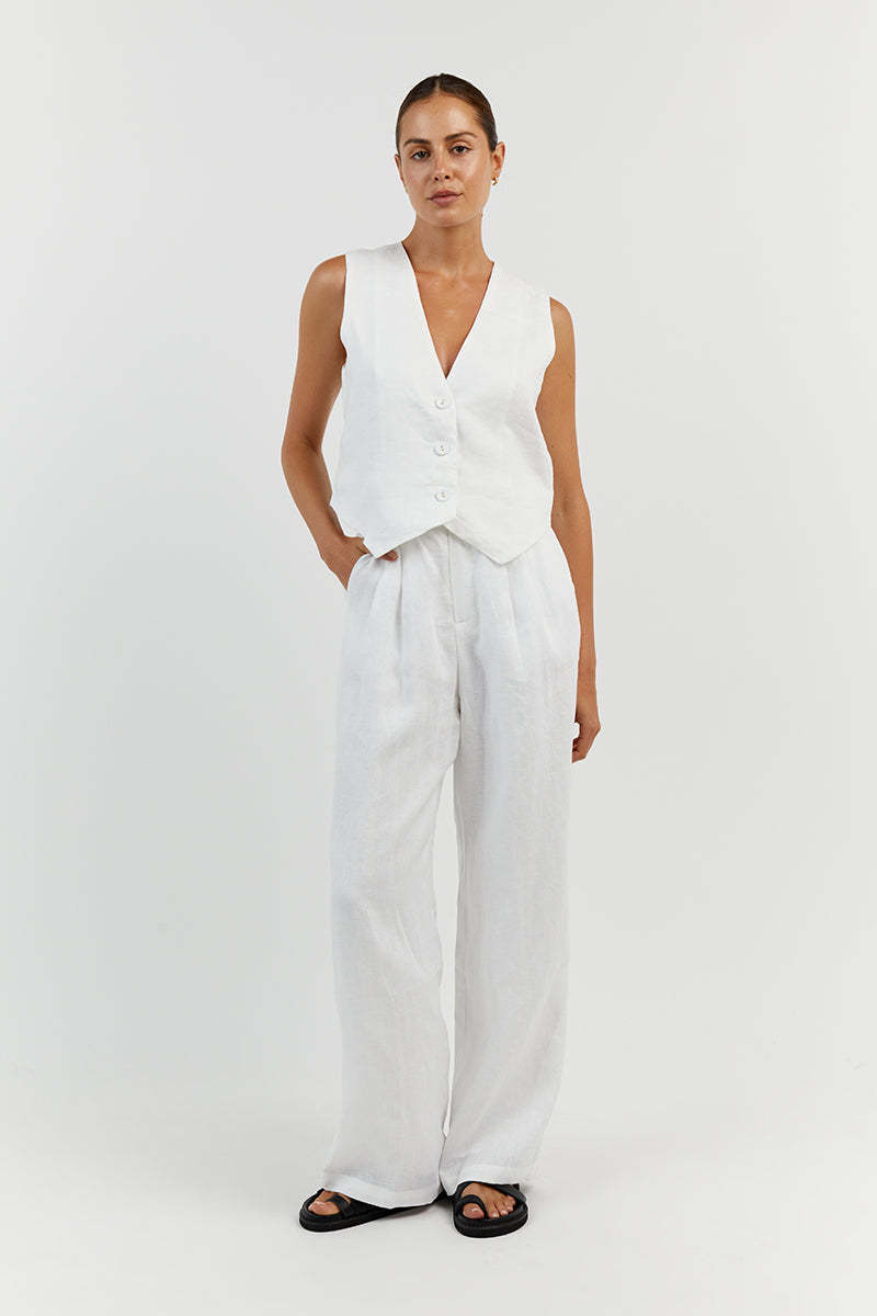 Sleeveless Linen Vest Pant Set-Cozy Knit Sets