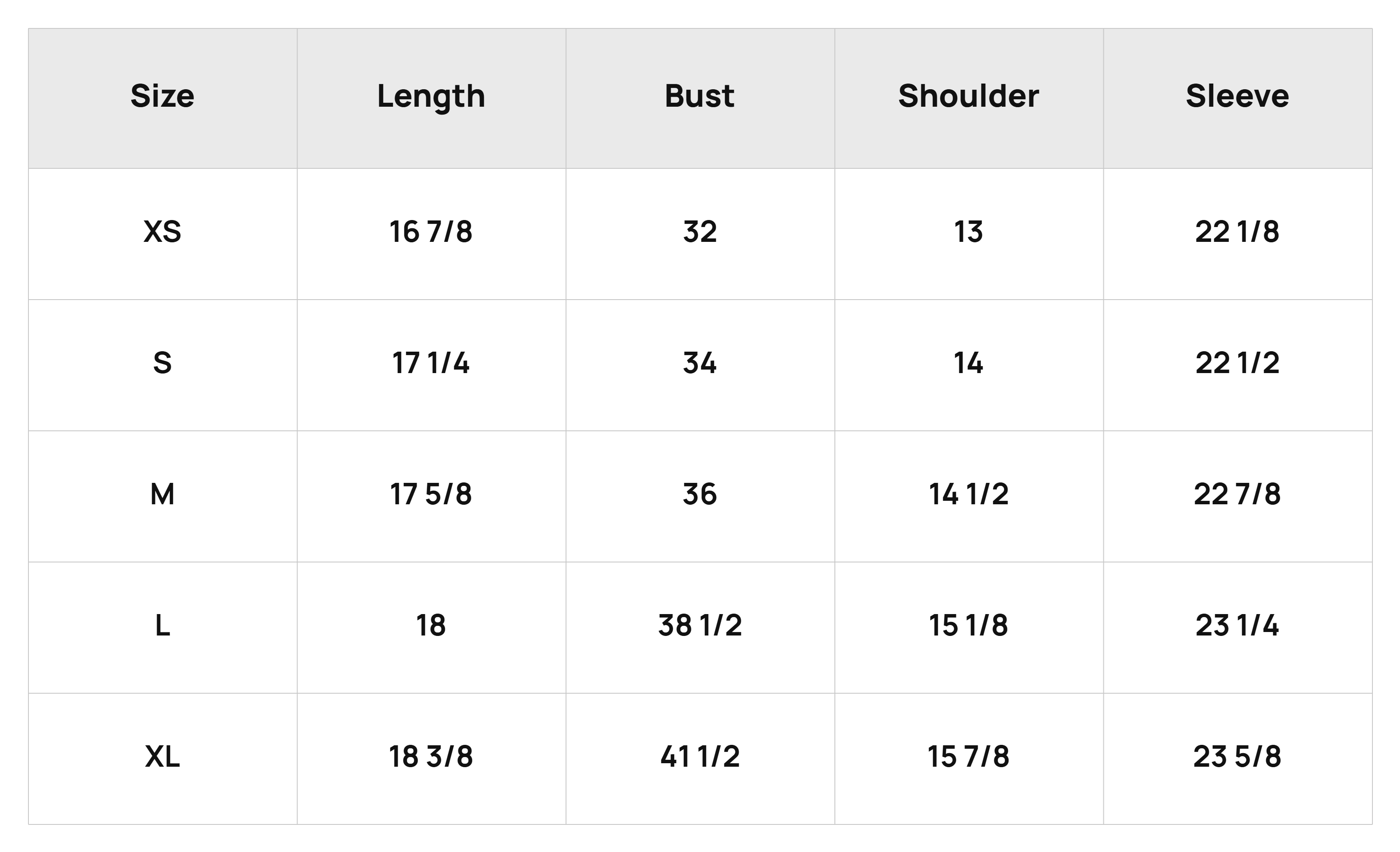 Size Chart