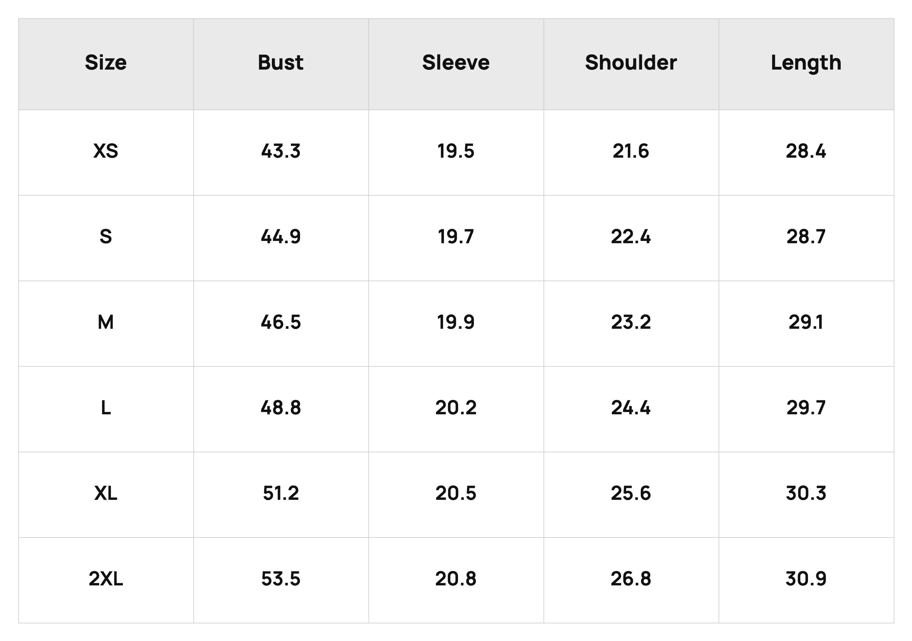 Size Chart