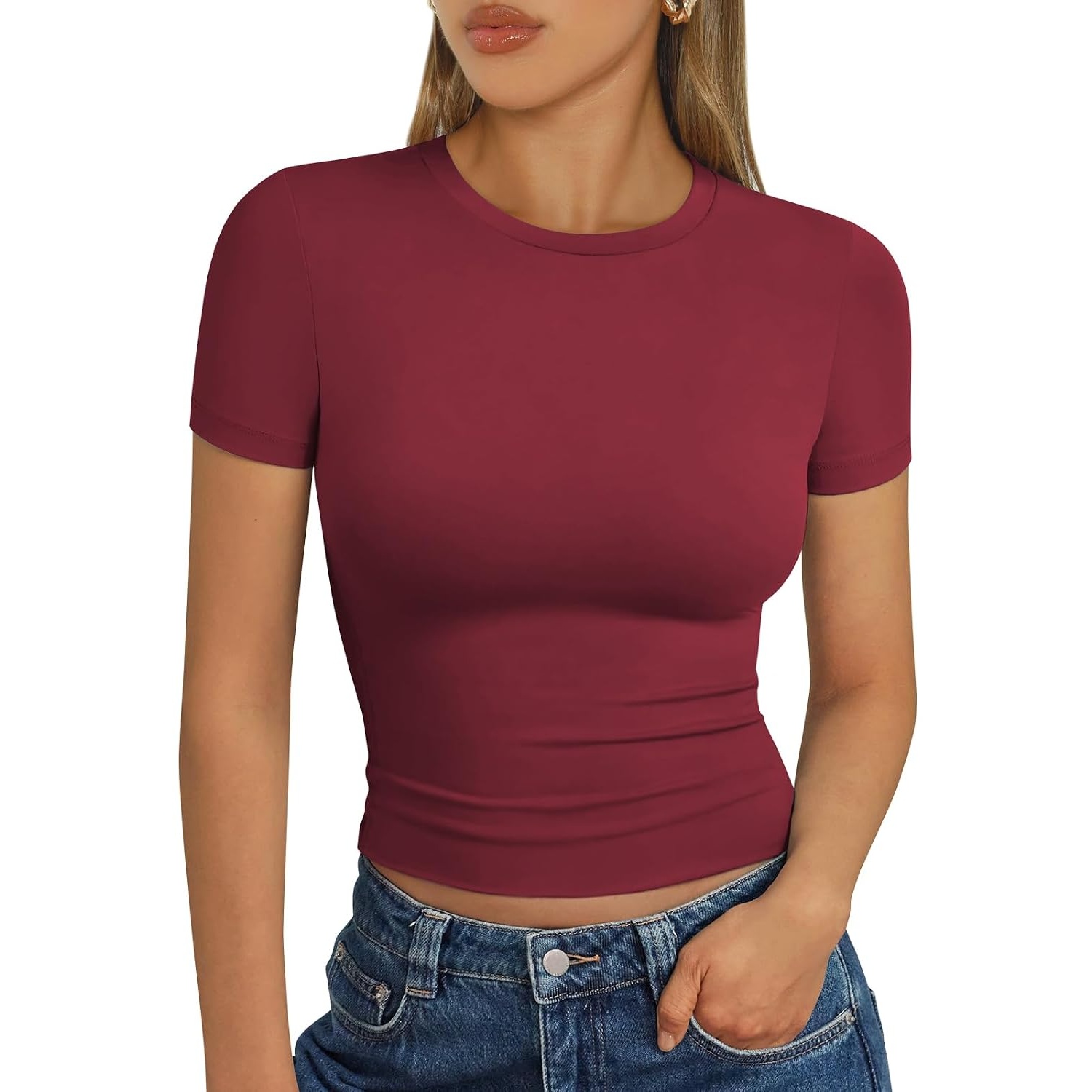 Casual Buttery Soft Short Sleeve T Shirt For Women