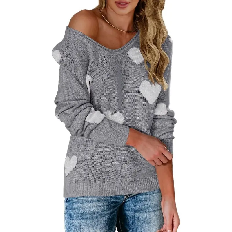 Cordate Printed Oversized Sweaters