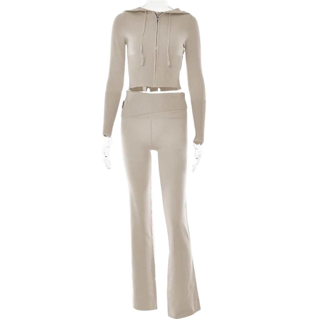 Cozy Ribbed Two Piece Set For Women 