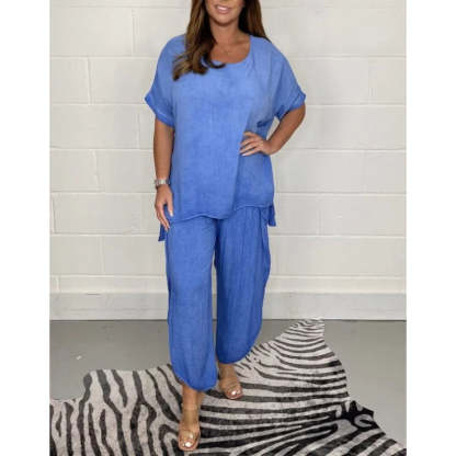 2 Piece Floaty Sleeved Trouser Set-Cozy Knit Sets
