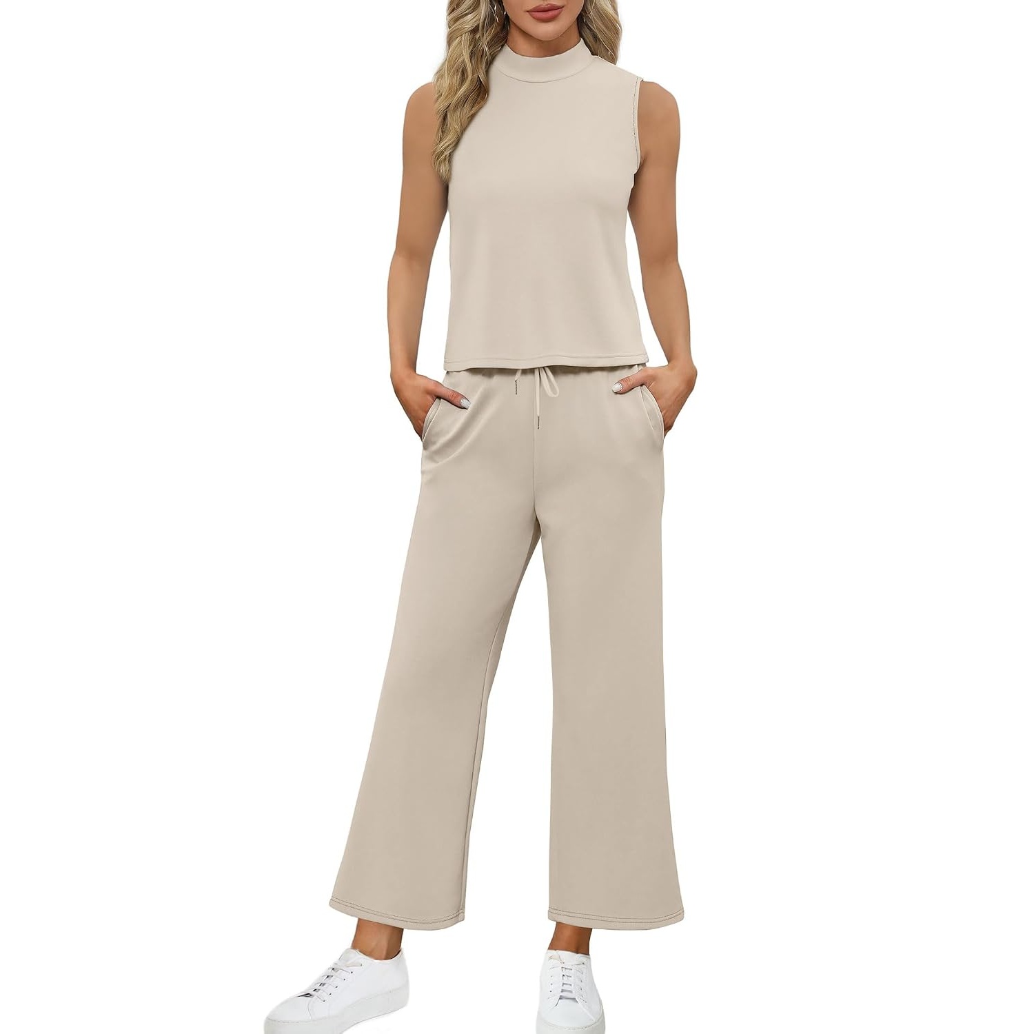 Vacation Two Piece Outfit Wide Leg Pants