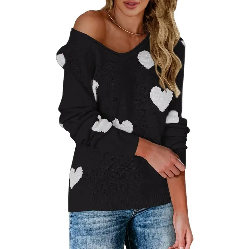 Cordate Printed Oversized Sweaters