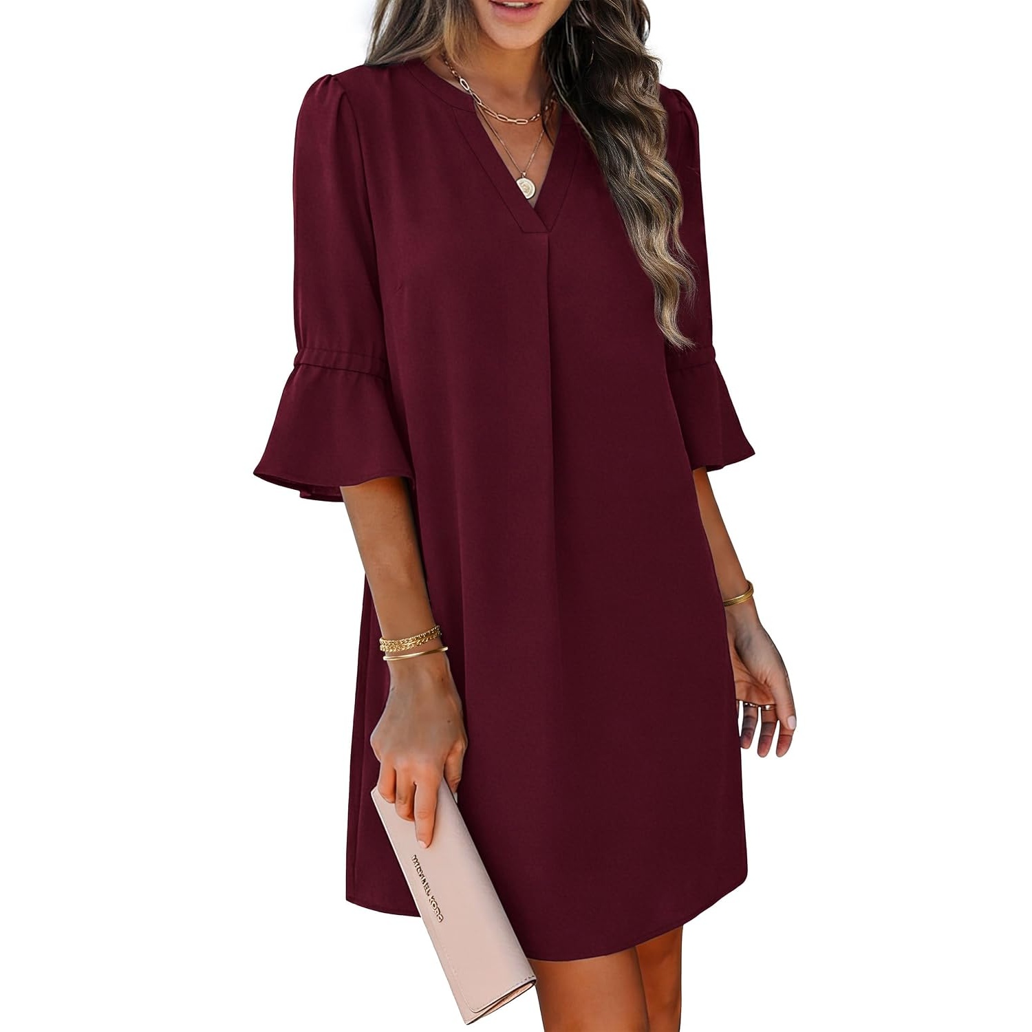 Loose Ruffle Summer Sleeve Dress With Pocket For Women