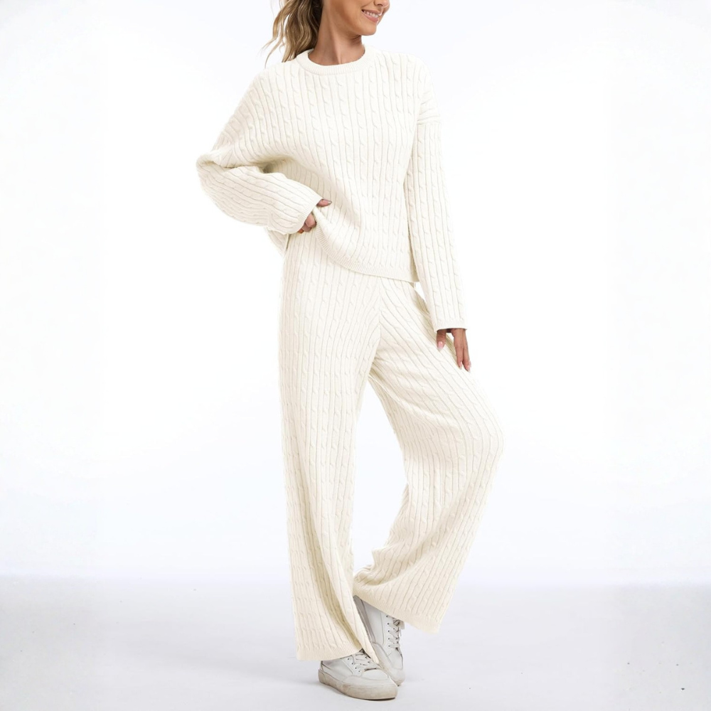 Cable Knit Sweater Lounge Set
