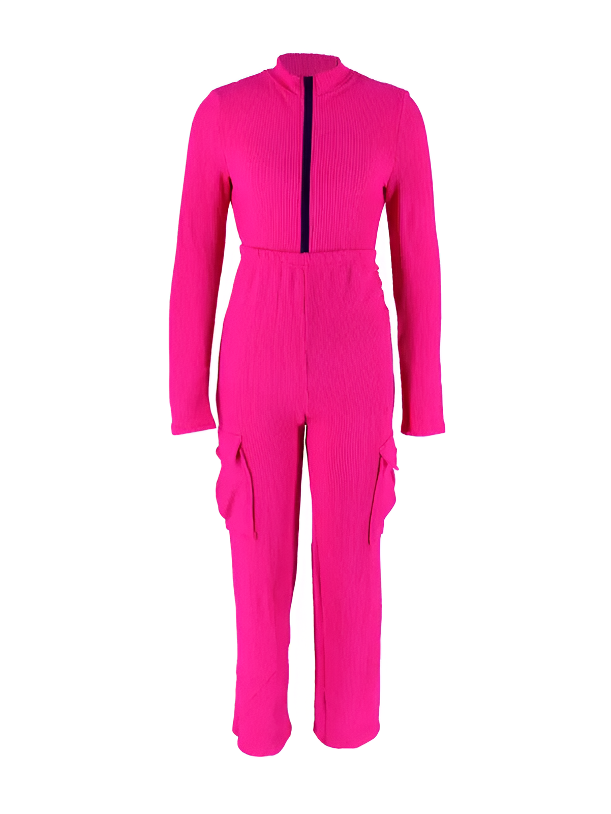 2 Piece Lounge Set With Ribbed Knit Hoodie And Pant