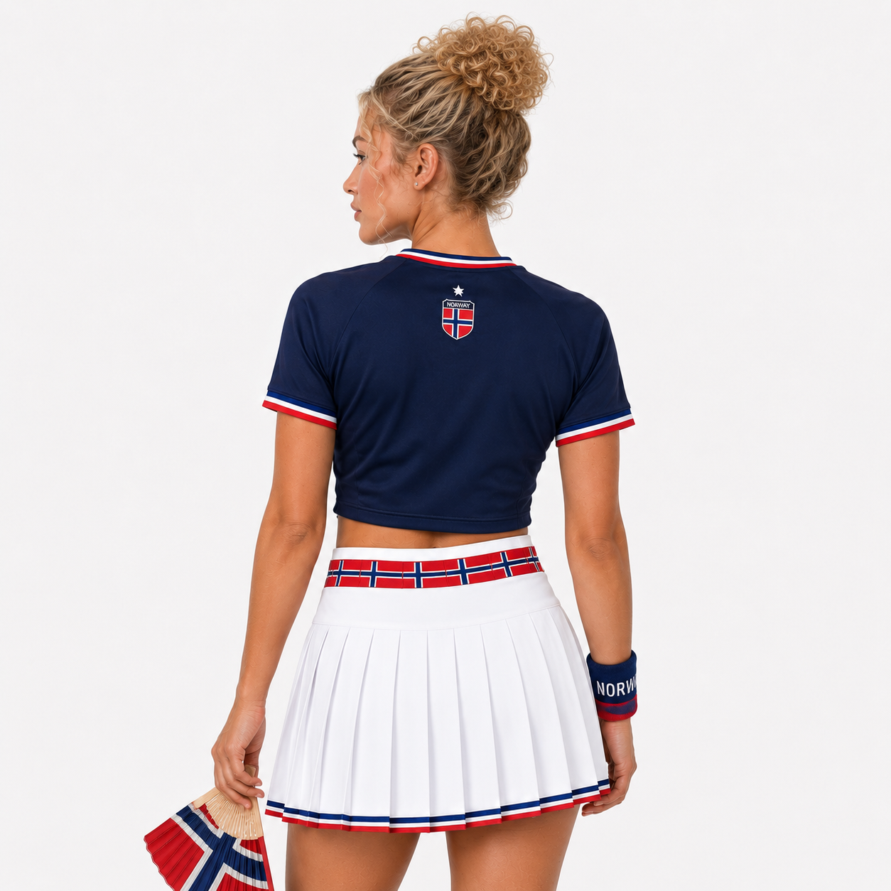 FIFA 2026 Norway Football Themed Two Piece Skirt Set For Women
