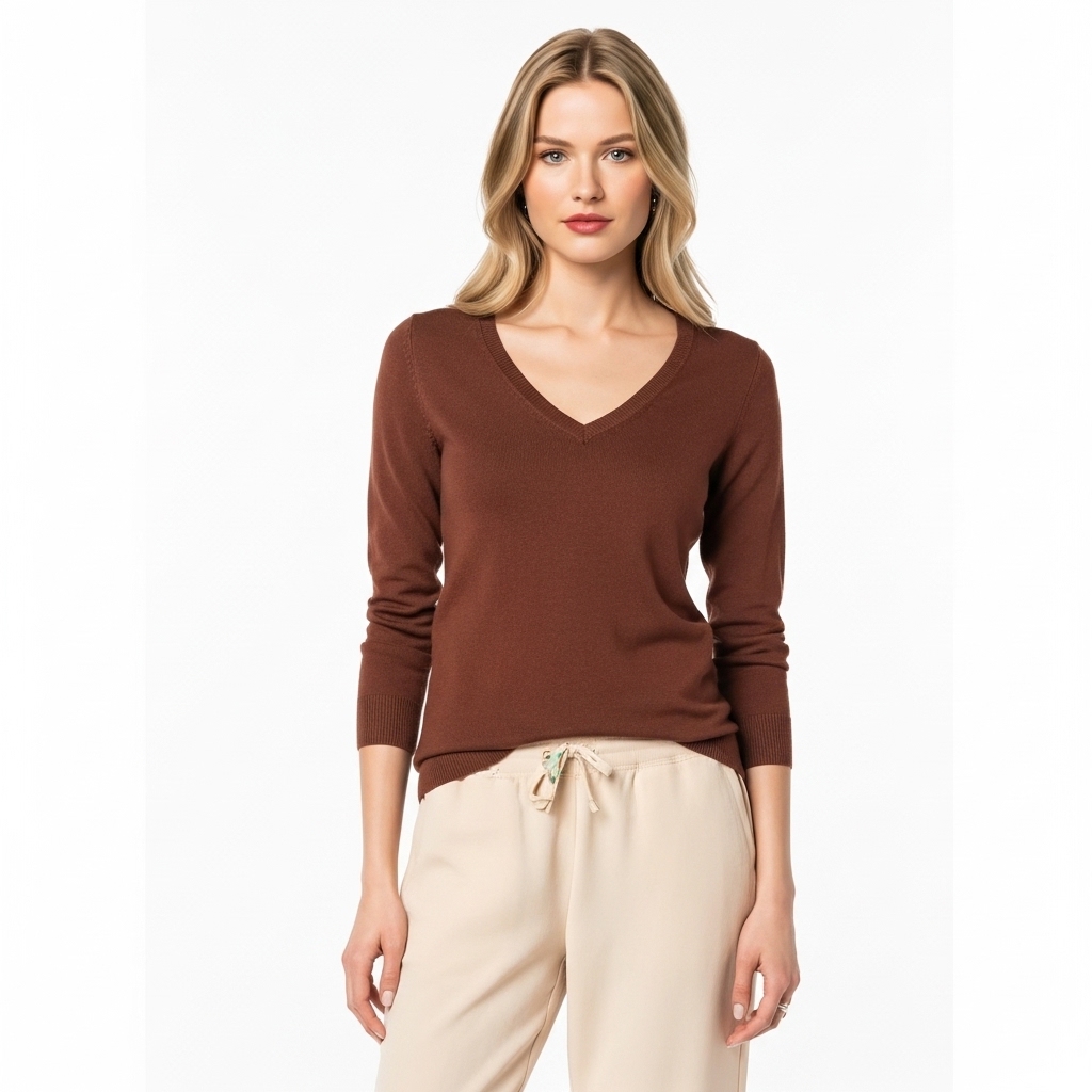 Regular Fit Lightweight Long Sleeve Sweater For Women