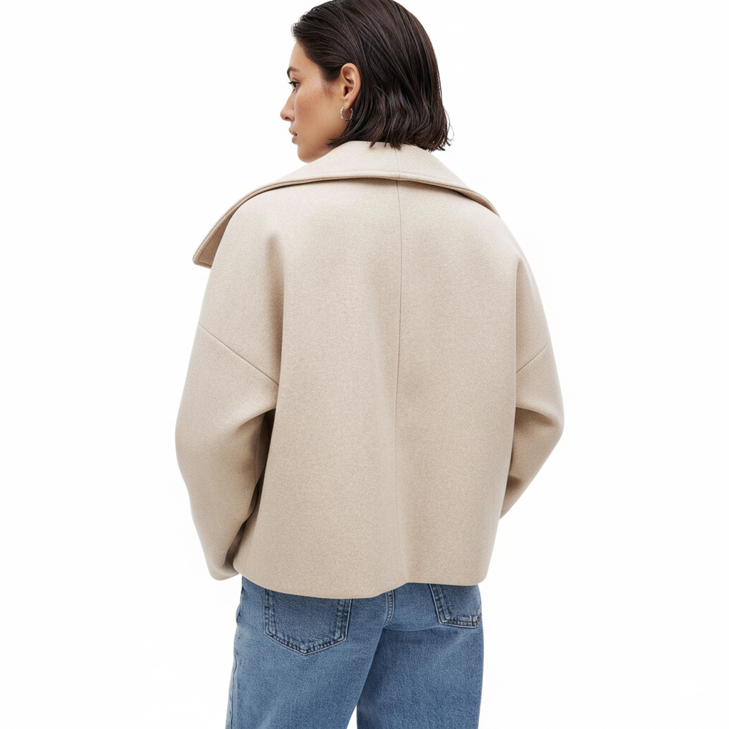 Stylish Autumn Coat for Women with Wide Collar