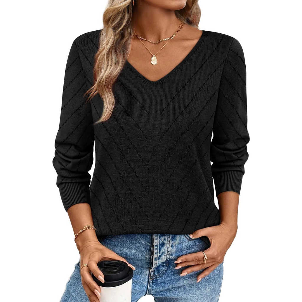 Casual Knit Long Sleeve Lightweight Sweater