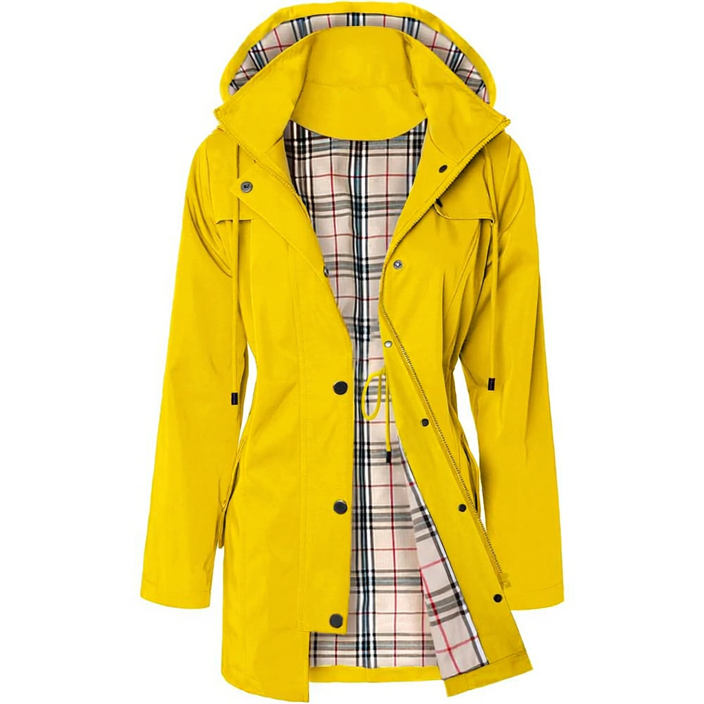 Women Long Hooded Rain Jacket
