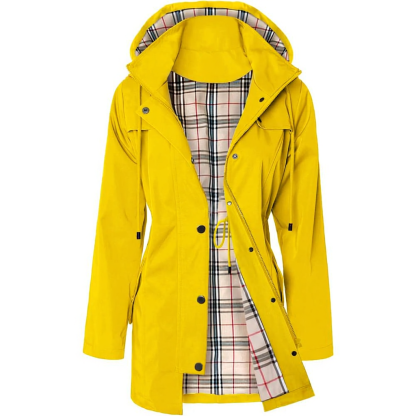 Women Long Hooded Rain Jacket