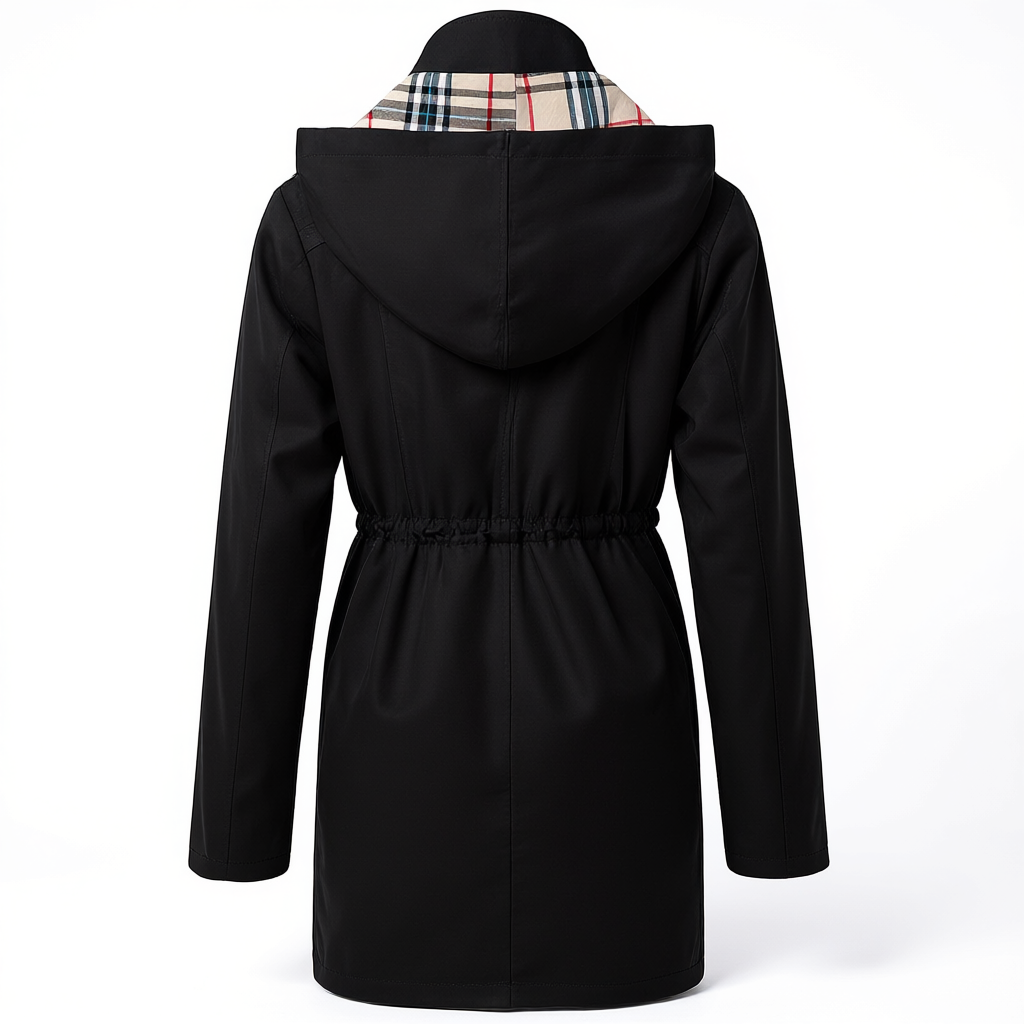 Women Long Hooded Rain Jacket