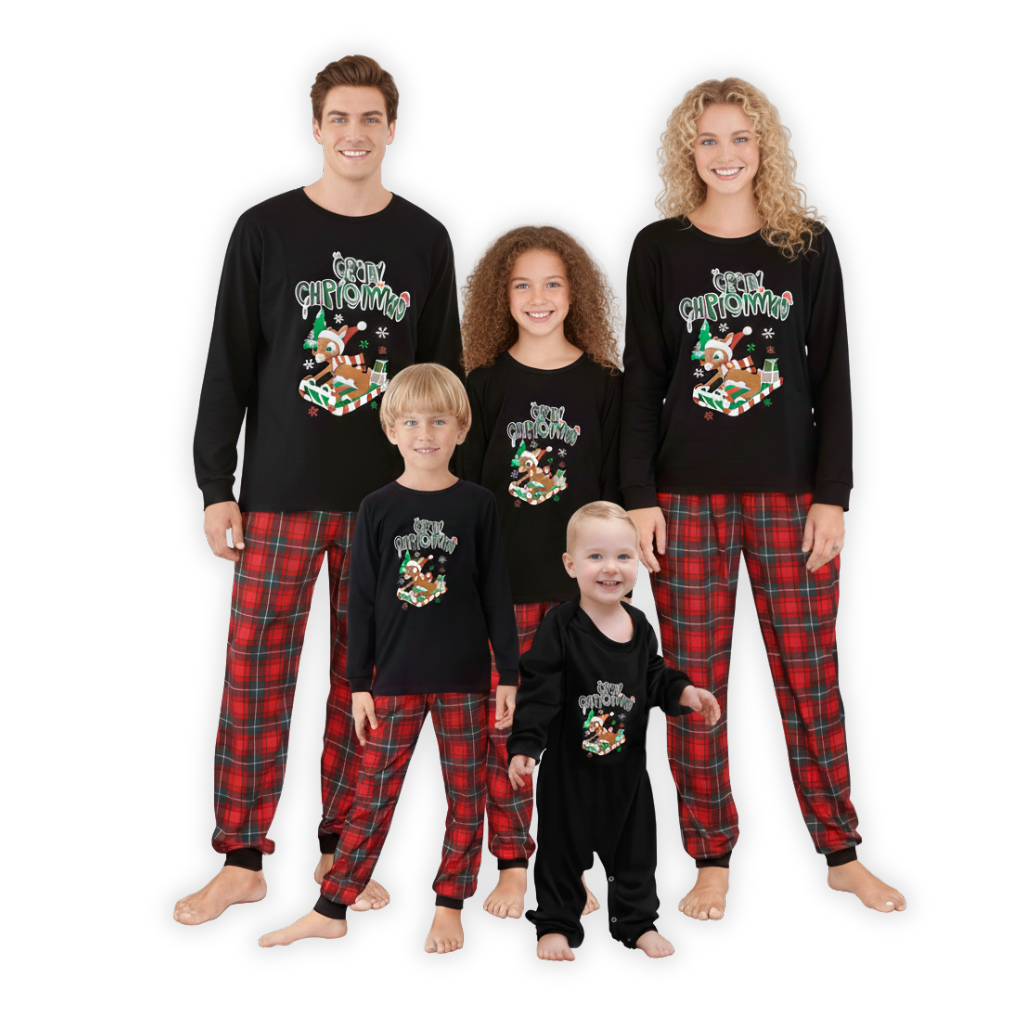 All Over Print Christmas Gingerbread Graphic Family Matching Pajama Set