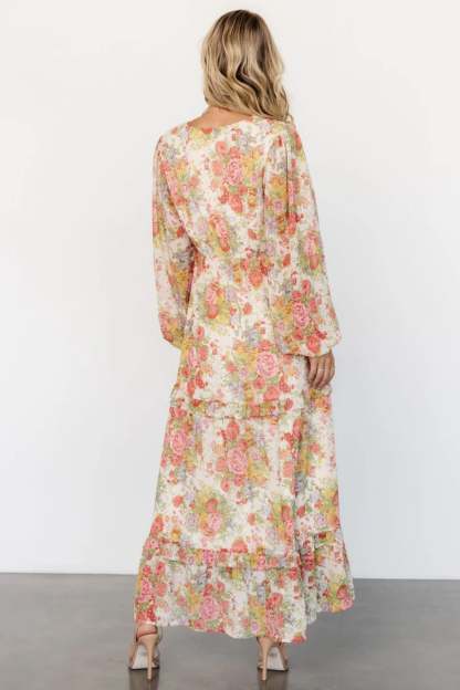 Autumn Floral Maxi Dress-Cozy Knit Sets