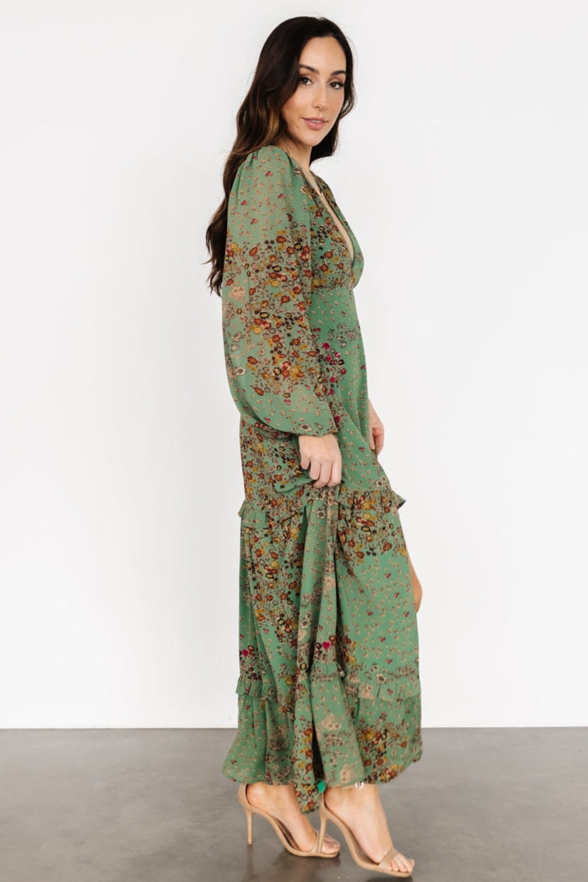 Autumn Floral Maxi Dress-Cozy Knit Sets