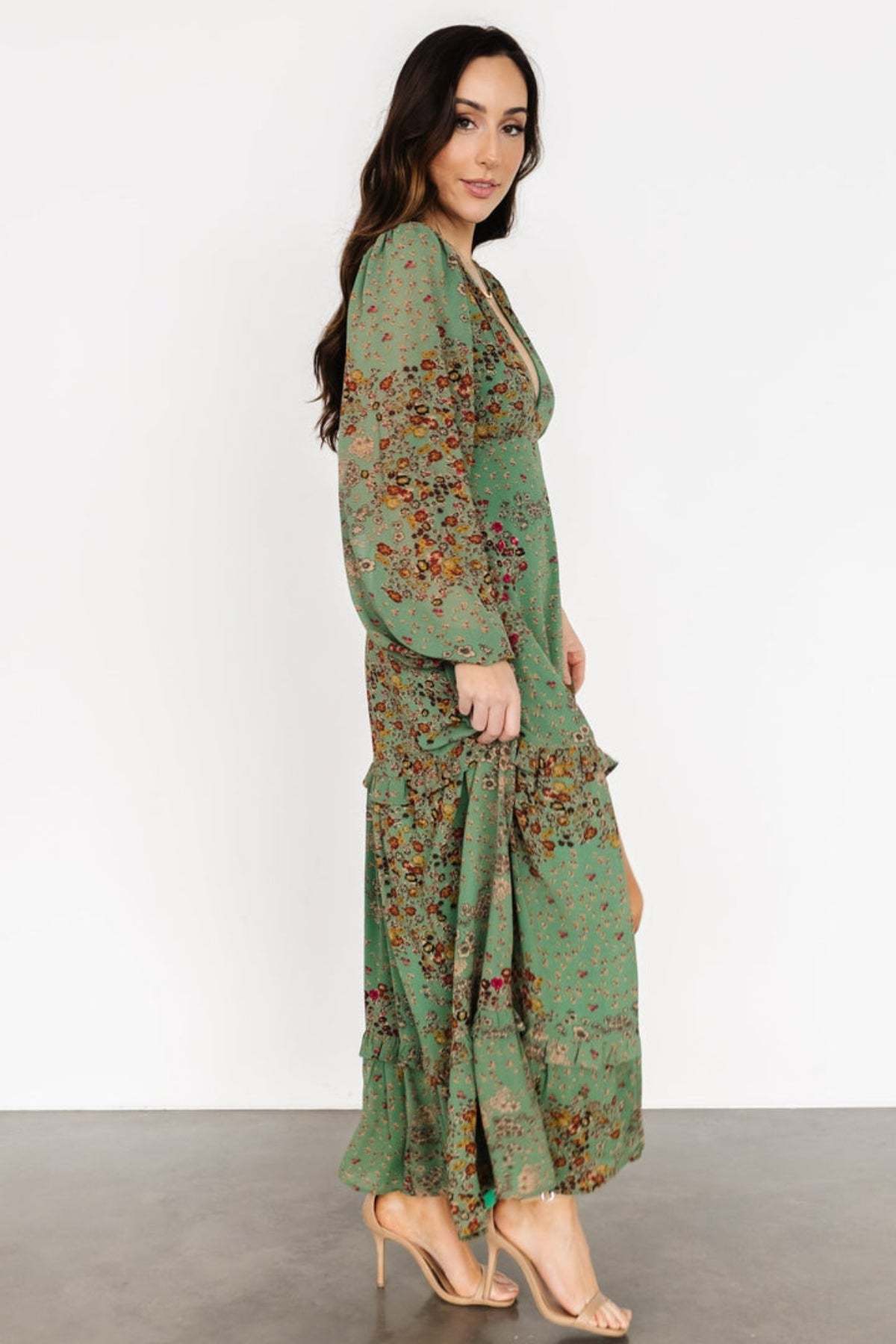 Autumn Floral Maxi Dress-Cozy Knit Sets